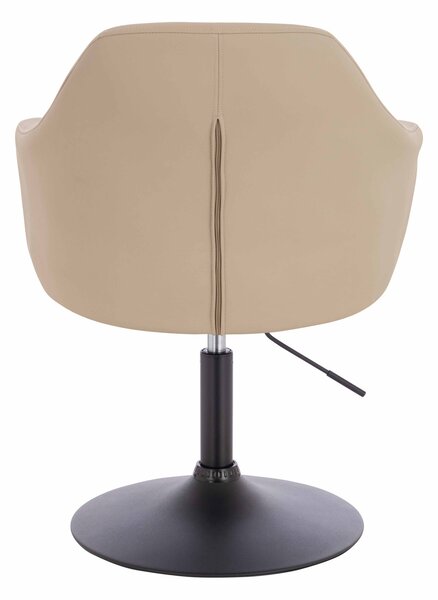 HR831N Scaun Crem Piele Ecologica Premium Soft cu Bază Neagră