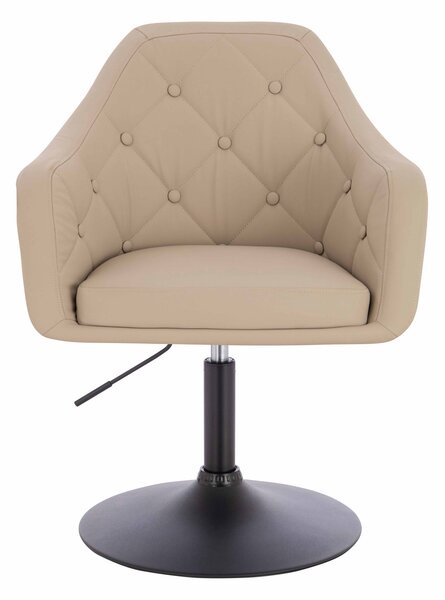 HR831N Scaun Crem Piele Ecologica Premium Soft cu Bază Neagră