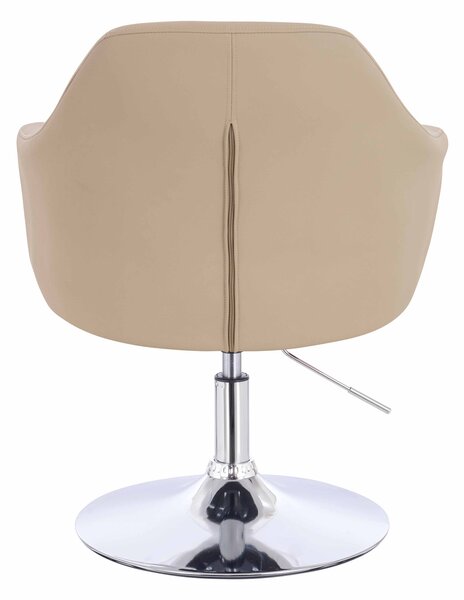 HR831N Scaun Crem Piele Ecologica Premium Soft cu Bază Cromata