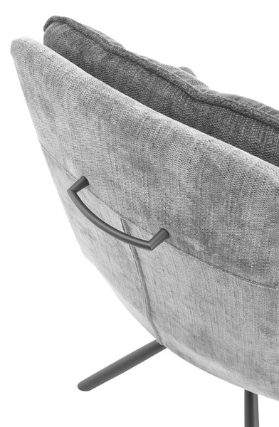 Scaun LIVIA, gri inchis/negru, stofa clasica/metal, 60x67x90 cm
