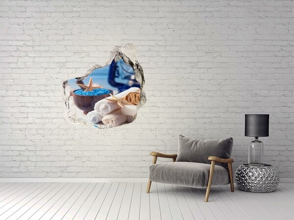 Autocolant gaură 3D Relaxați-vă la spa-ul de pe malul mării