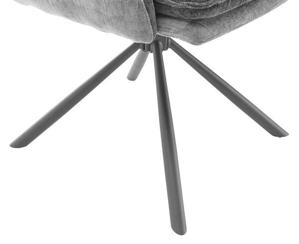 Scaun LIVIA, gri inchis/negru, stofa clasica/metal, 60x67x90 cm