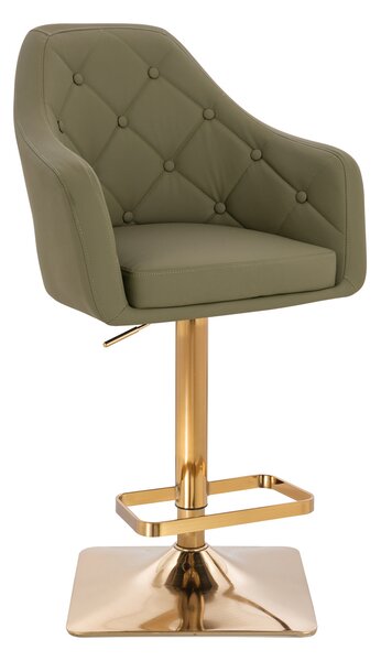 HR831KW Scaun Khaki Piele Ecologica Premium Soft cu Bază Aurie