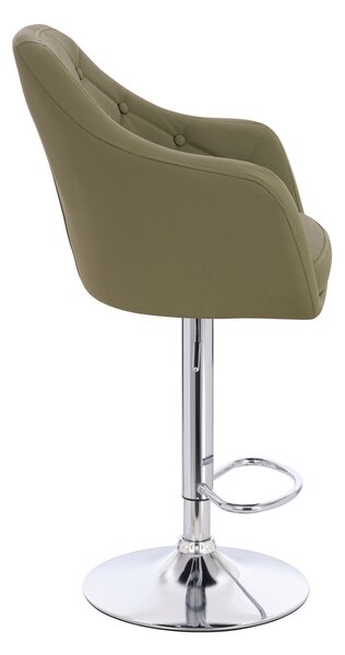 HR831W Scaun Khaki Piele Ecologica Premium Soft cu Bază Cromata