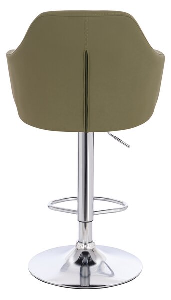 HR831W Scaun Khaki Piele Ecologica Premium Soft cu Bază Cromata