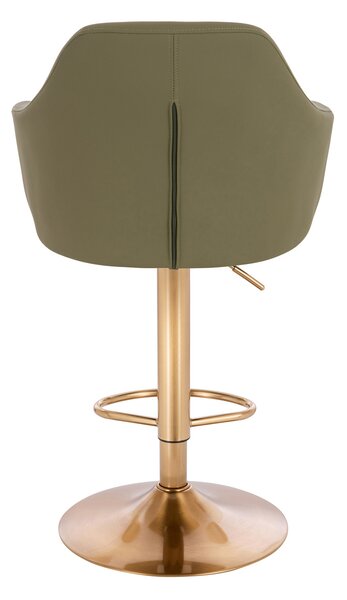 HR831W Scaun Khaki Piele Ecologica Premium Soft cu Bază Aurie