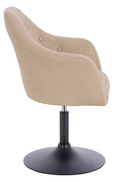 HR831N Scaun Crem Piele Ecologica Premium Soft cu Bază Neagră