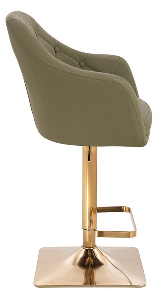 HR831KW Scaun Khaki Piele Ecologica Premium Soft cu Bază Aurie