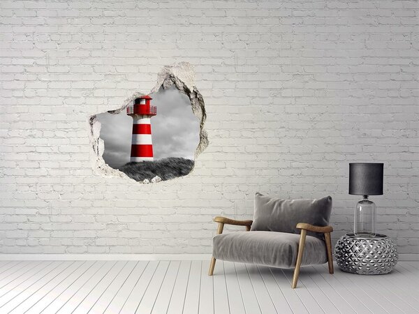 Fototapet 3D gaură în perete Farul în nori