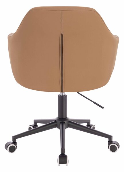 HR831K Scaun Caramel Piele Ecologica Premium Soft cu Bază Neagră
