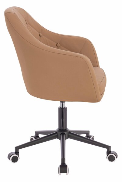 HR831K Scaun Caramel Piele Ecologica Premium Soft cu Bază Neagră