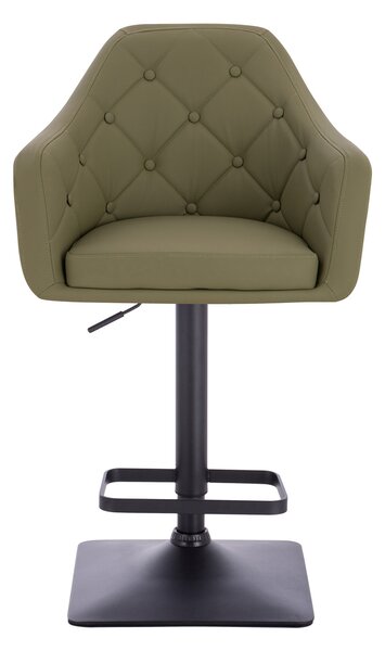 HR831KW Scaun Khaki Piele Ecologica Premium Soft cu Bază Neagră