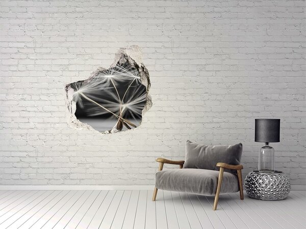 Autocolant de perete gaură 3D Flori de păpădie în beton