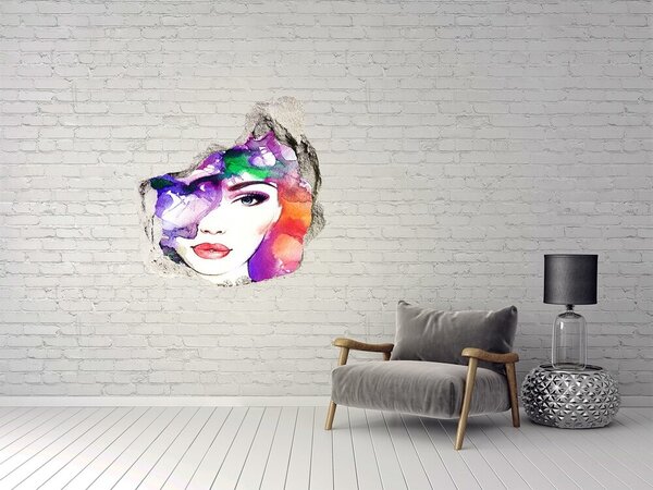 Autocolant autoadeziv gaură Portret în apă colorată