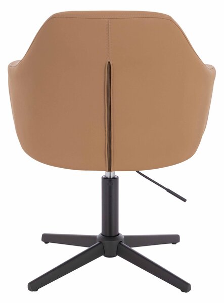 HR831CROSS Scaun Caramel Piele Ecologica Premium Soft cu Bază Neagră