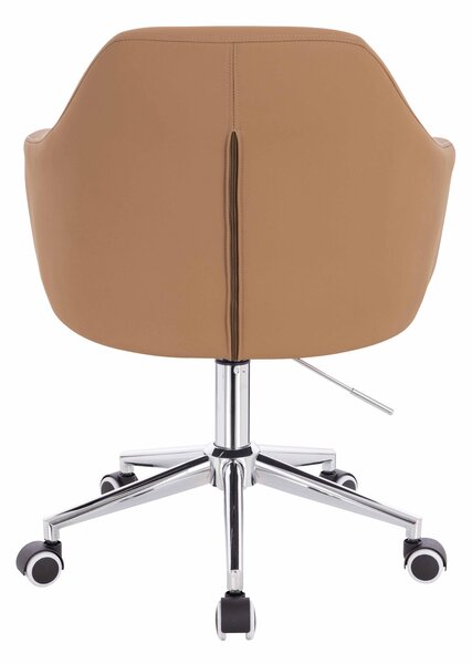 HR831K Scaun Caramel Piele Ecologica Premium Soft cu Bază Cromata