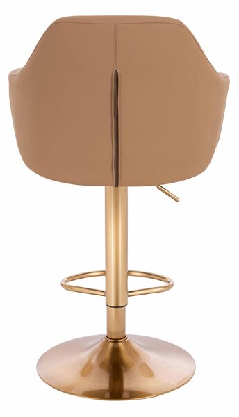 HR831W Scaun Caramel Piele Ecologica Premium Soft cu Bază Aurie