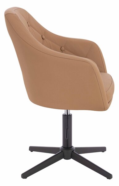 HR831CROSS Scaun Caramel Piele Ecologica Premium Soft cu Bază Neagră
