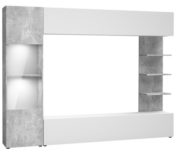 Mobilier pentru living Alanko (nuc warmia + marmură neagră). 1158466