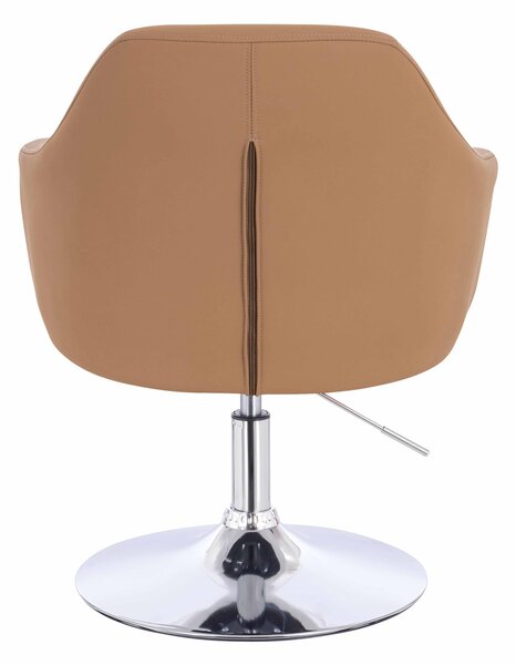 HR831N Scaun Caramel Piele Ecologica Premium Soft cu Bază Cromata