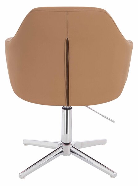 HR831CROSS Scaun Caramel Piele Ecologica Premium Soft cu Bază Cromata