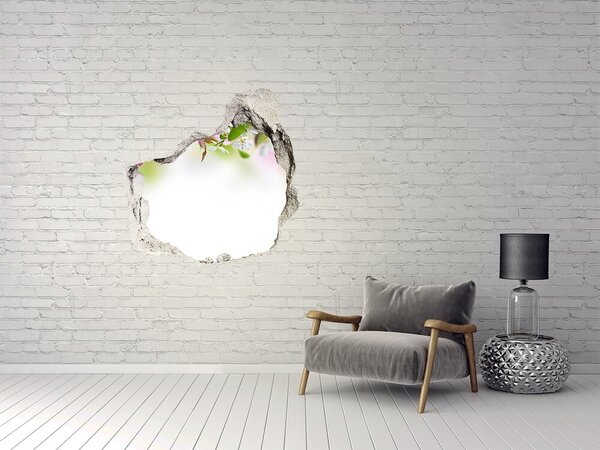 Autocolant 3D gaura cu priveliște Un paradis al florilor în spatele zidurilor