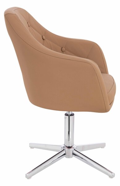 HR831CROSS Scaun Caramel Piele Ecologica Premium Soft cu Bază Cromata