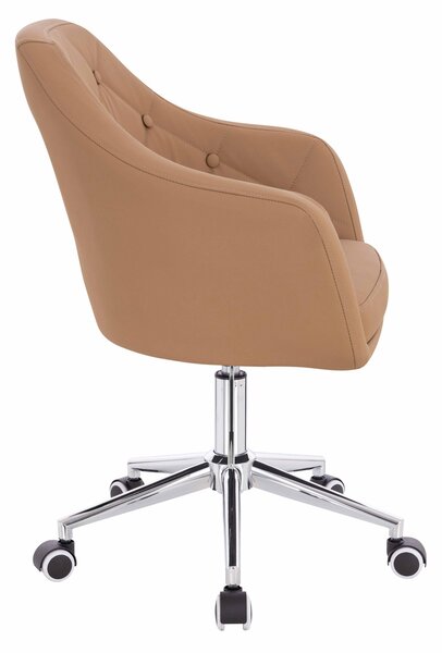 HR831K Scaun Caramel Piele Ecologica Premium Soft cu Bază Cromata