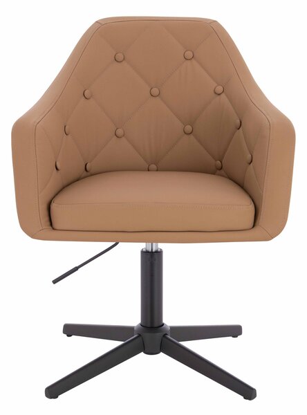 HR831CROSS Scaun Caramel Piele Ecologica Premium Soft cu Bază Neagră