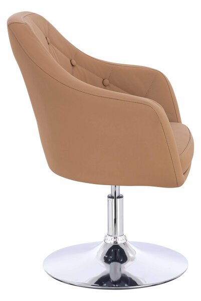 HR831N Scaun Caramel Piele Ecologica Premium Soft cu Bază Cromata