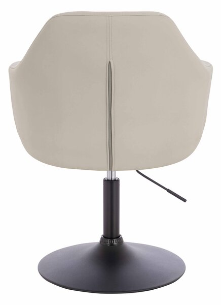 HR831N Scaun Ecru Piele Ecologica Premium Soft cu Bază Neagră