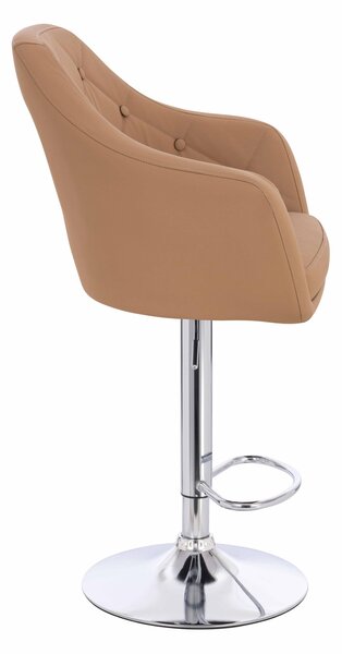 HR831W Scaun Caramel Piele Ecologica Premium Soft cu Bază Cromata