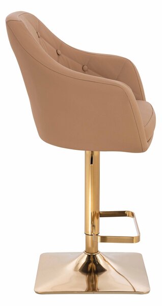 HR831KW Scaun Caramel Piele Ecologica Premium Soft cu Bază Aurie