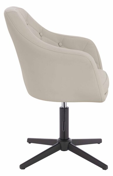 HR831CROSS Scaun Ecru Piele Ecologica Premium Soft cu Bază Neagră