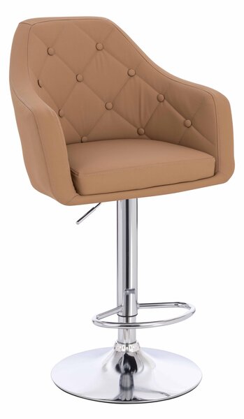 HR831W Scaun Caramel Piele Ecologica Premium Soft cu Bază Cromata