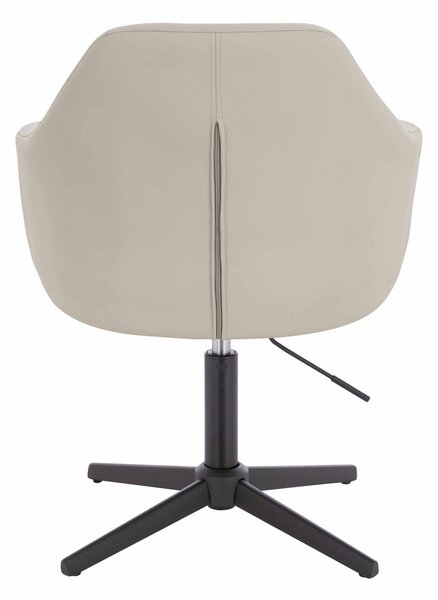 HR831CROSS Scaun Ecru Piele Ecologica Premium Soft cu Bază Neagră