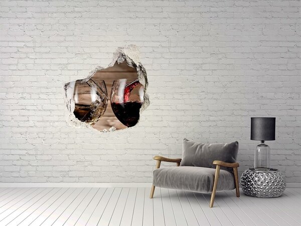 Autocolant gaură 3D Un toast cu vin
