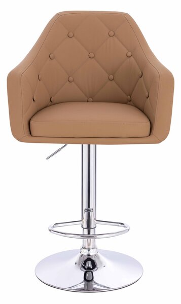 HR831W Scaun Caramel Piele Ecologica Premium Soft cu Bază Cromata