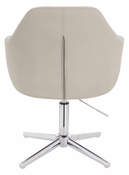 HR831CROSS Scaun Ecru Piele Ecologica Premium Soft cu Bază Cromata