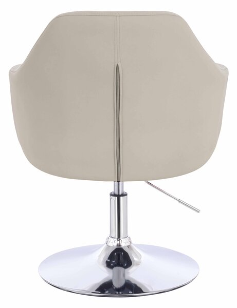 HR831N Scaun Ecru Piele Ecologica Premium Soft cu Bază Cromata