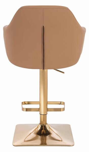 HR831KW Scaun Caramel Piele Ecologica Premium Soft cu Bază Aurie