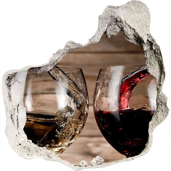Autocolant gaură 3D Un toast cu vin
