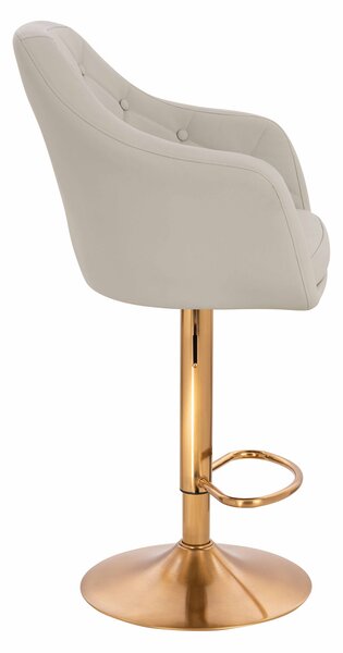 HR831W Scaun Ecru Piele Ecologica Premium Soft cu Bază Aurie