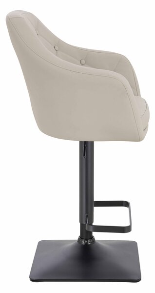 HR831KW Scaun Ecru Piele Ecologica Premium Soft cu Bază Neagră