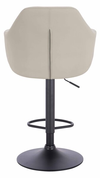 HR831W Scaun Ecru Piele Ecologica Premium Soft cu Bază Neagră