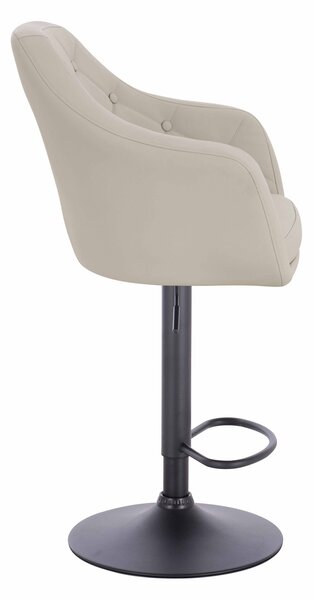 HR831W Scaun Ecru Piele Ecologica Premium Soft cu Bază Neagră