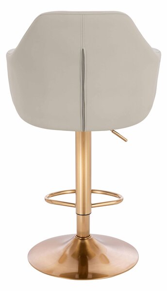 HR831W Scaun Ecru Piele Ecologica Premium Soft cu Bază Aurie