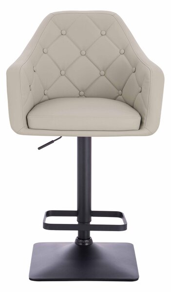 HR831KW Scaun Ecru Piele Ecologica Premium Soft cu Bază Neagră