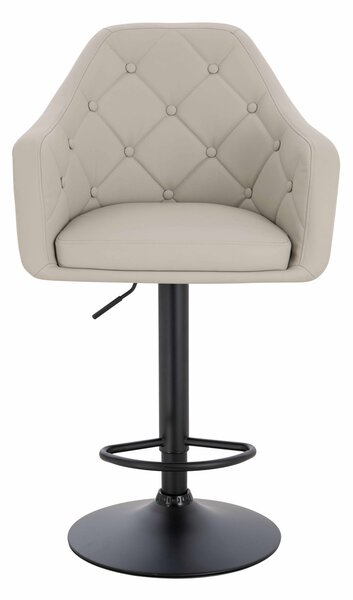 HR831W Scaun Ecru Piele Ecologica Premium Soft cu Bază Neagră