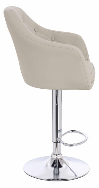 HR831W Scaun Ecru Piele Ecologica Premium Soft cu Bază Cromata